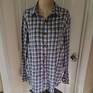 Banana Republic Gray White Flannel Shirt